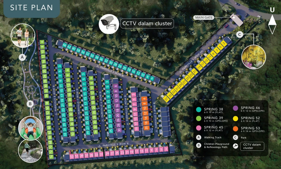 Spring at Parkville Site Plan - Unit distribution and facilities