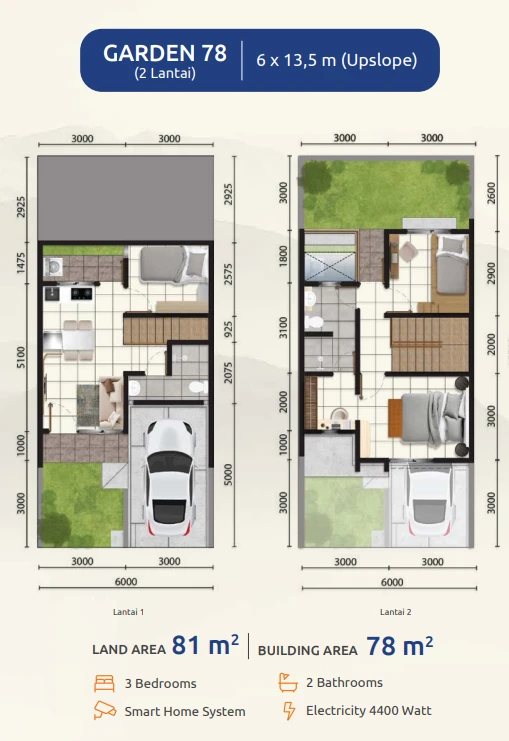 Floor plan for Garden 78 Upslope
